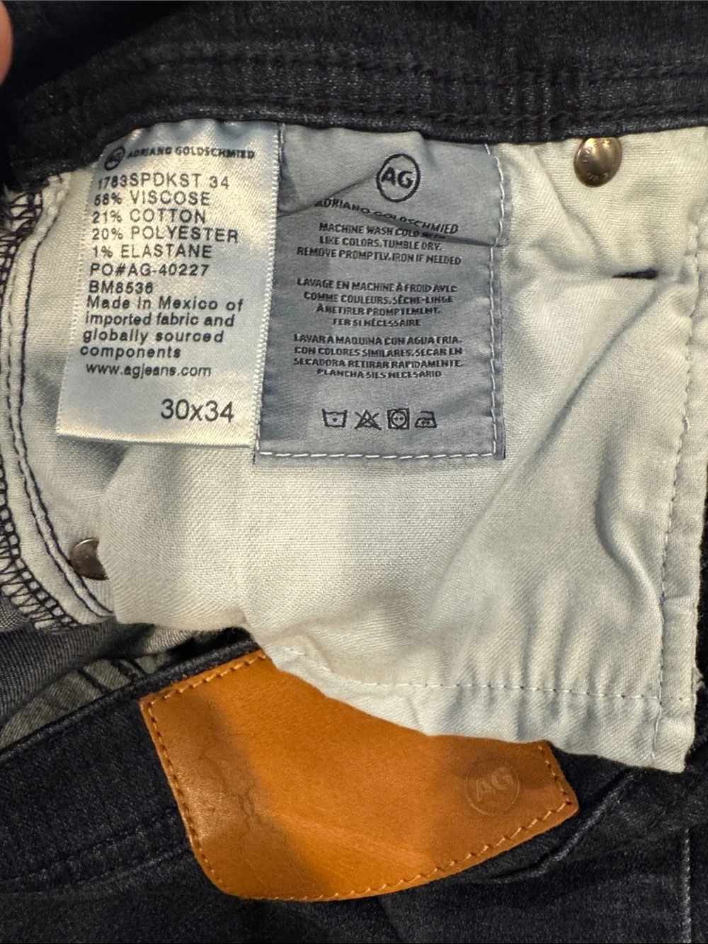 AG Adriano Goldschmied The Tellis Jeans Men’s 30x34 Modern Slim Dark Wash